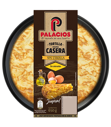 Tortilla casera Palacios sin cebolla 650gr