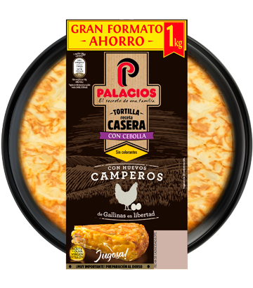 Tortilla casera Palacios con cebolla 850gr